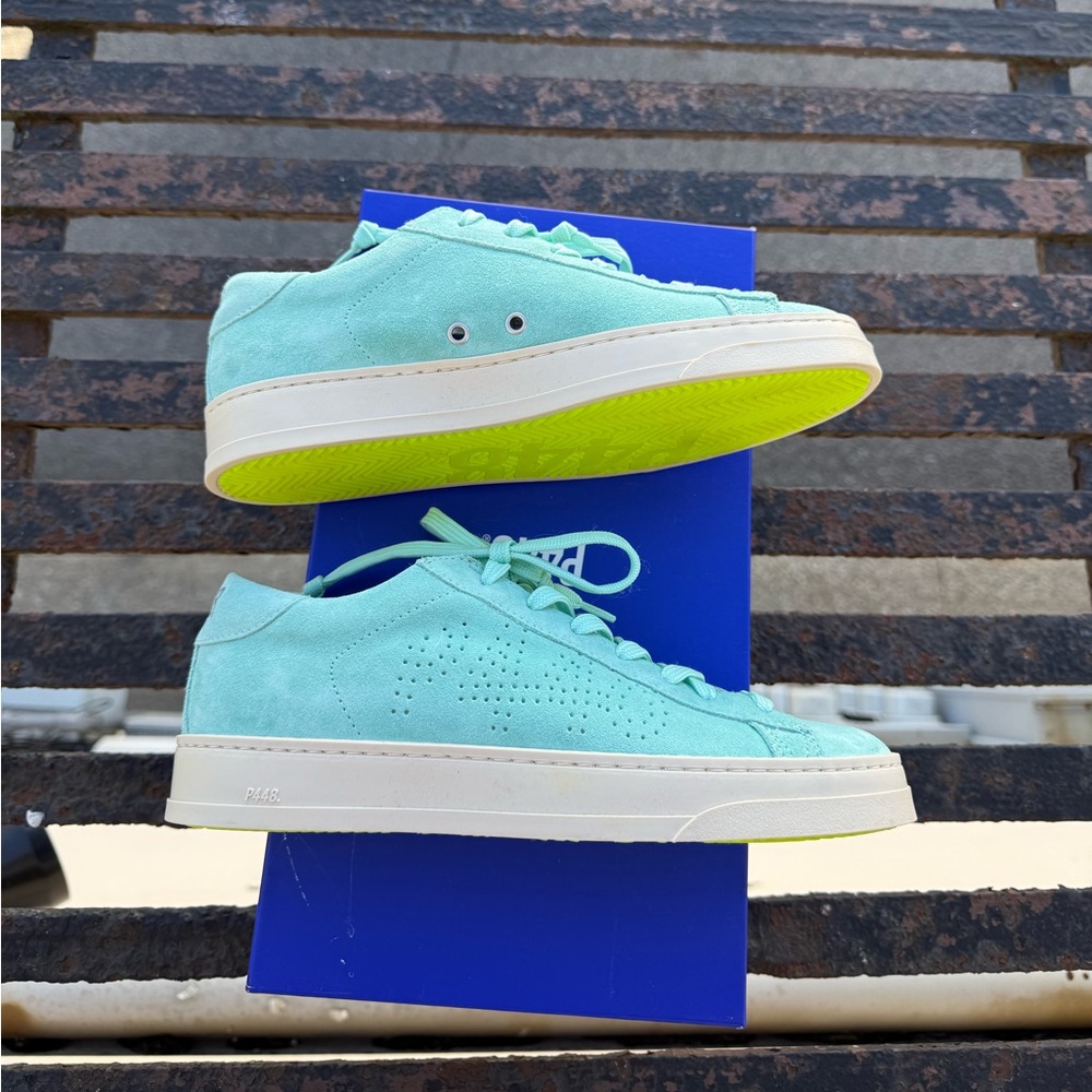 P448 Jack Low Top Sneakers in Aqua - Picture 11 of 15